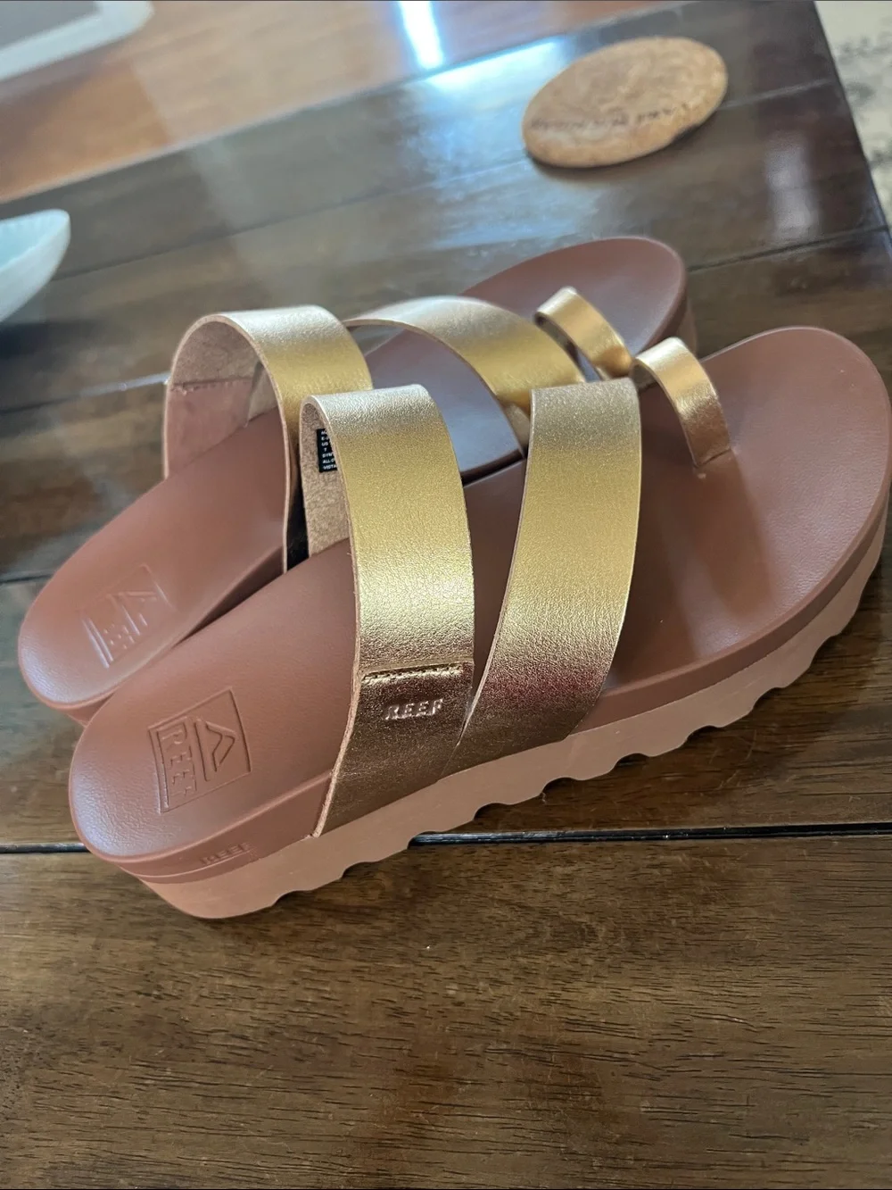 Reef Women s Platform Sandals - Brown & Gold